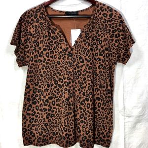 Sanctuary Leopard print cotton tee NWT
